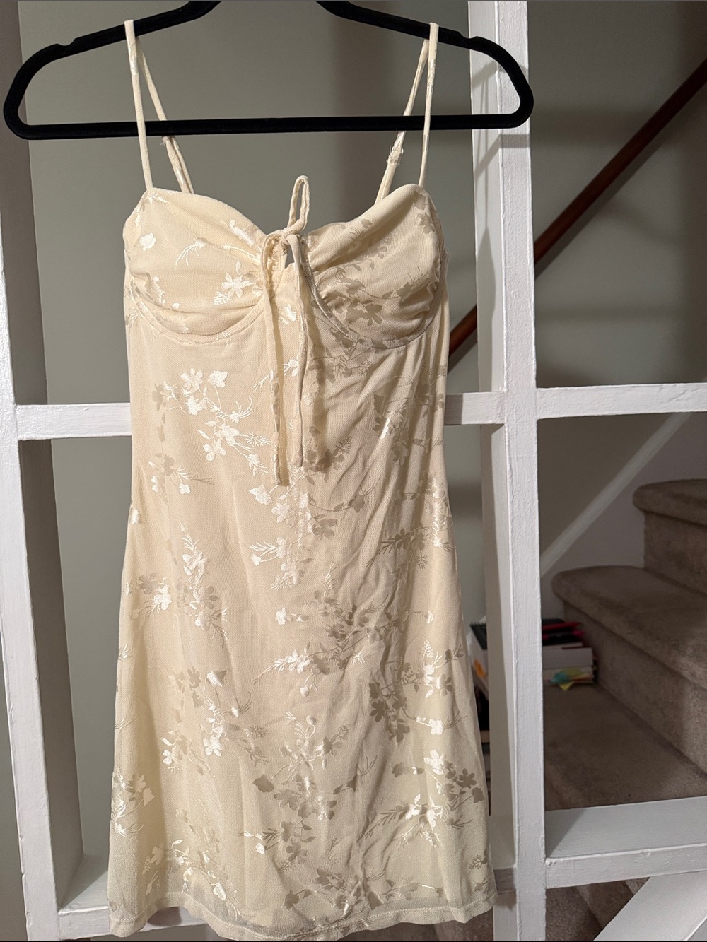 Windsor Butter Yellow Floral Slip Dress with Tie Front
